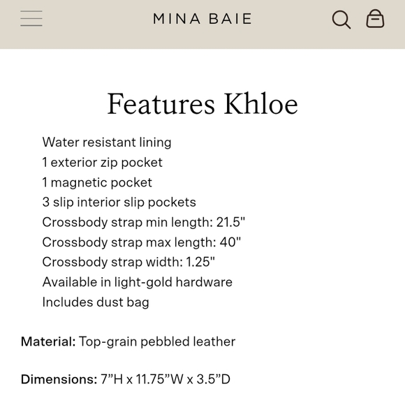 Mina Baie Khloe Crossbody Leather Sling In desert - Picture 8 of 8